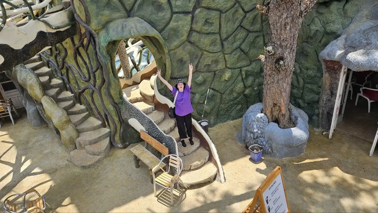 Among the staircases and concrete trees of Crazy House.