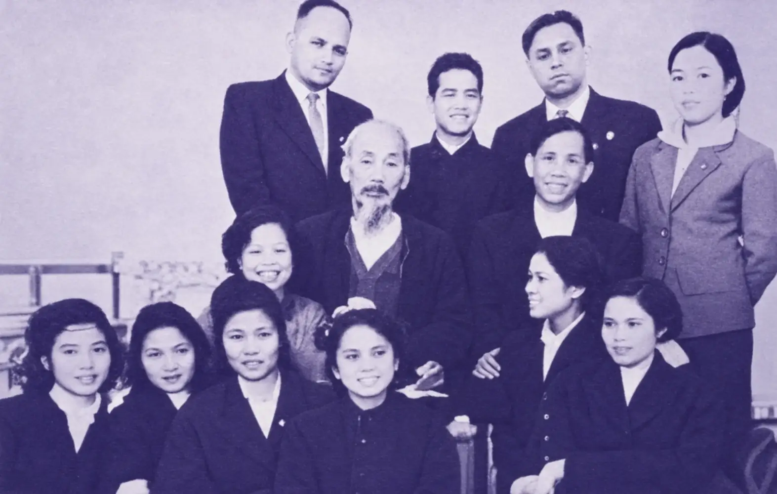 Việt Nga (second from left) with Hồ Chí Minh, Lê Duẩn and friends in the USSR, 1961.