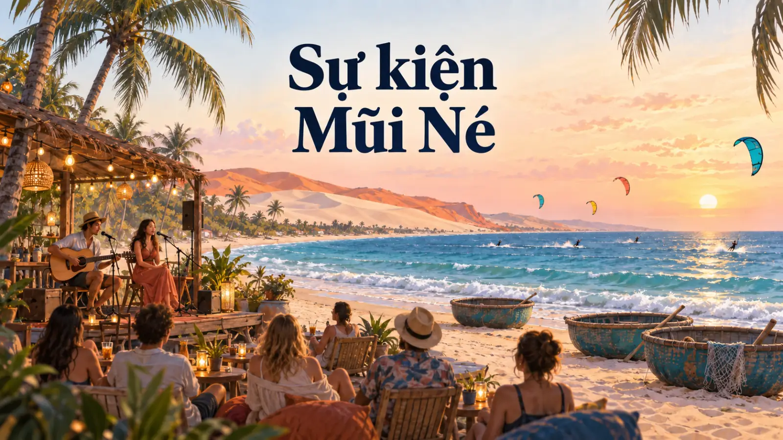 Sự kiện Mũi Né: nhạc sống, tiệc biển, thể thao và lễ hội