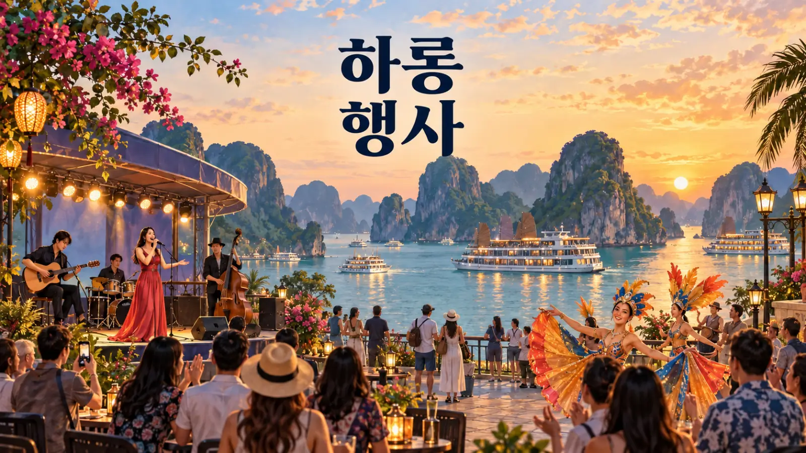 하롱 행사: 카니발, 공연, 축제와 만을 배경으로 한 모임